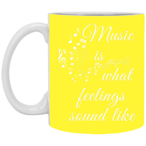 XP8434 11 oz. White Mug Unique design Music Feelings