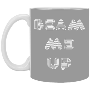 XP8434 11 oz. White Mug Unique Design Beam Me Up