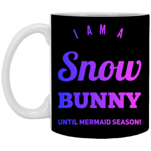 XP8434 11 oz. White Mug Unique design Snow Bunny-pink