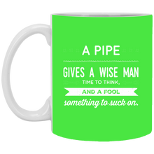 Load image into Gallery viewer, XP8434 11 oz. White Mug Unique design Pipe Wise Man