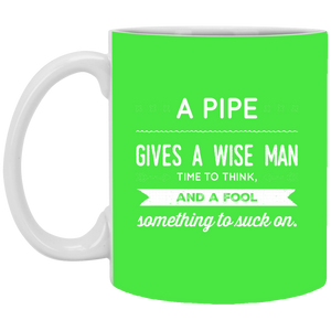 XP8434 11 oz. White Mug Unique design Pipe Wise Man