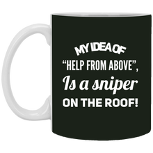 Load image into Gallery viewer, XP8434 11 oz. White Mug Unique design Sniper On The Roof