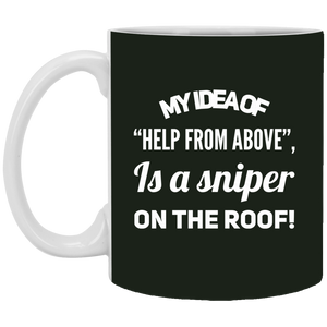 XP8434 11 oz. White Mug Unique design Sniper On The Roof