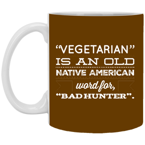 XP8434 11 oz. White Mug Unique design Bad Hunter