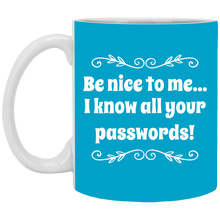 Load image into Gallery viewer, XP8434 11 oz. White Mug Unique design Passwords