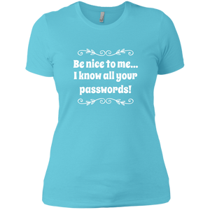 NL3900 Next Level Ladies' Boyfriend T-Shirt Unique design Passwords