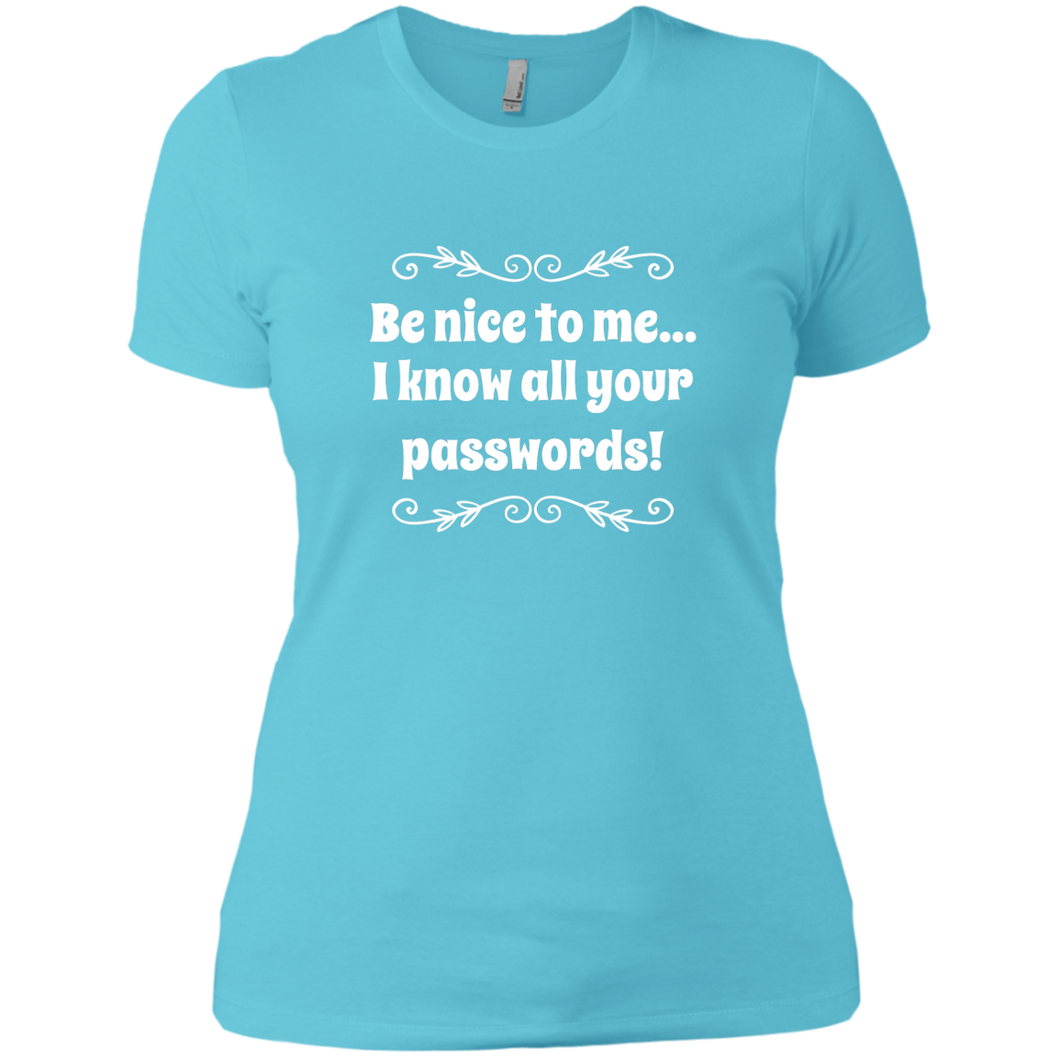 NL3900 Next Level Ladies' Boyfriend T-Shirt Unique design Passwords