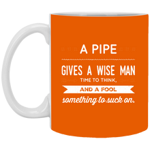 Load image into Gallery viewer, XP8434 11 oz. White Mug Unique design Pipe Wise Man