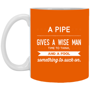 XP8434 11 oz. White Mug Unique design Pipe Wise Man