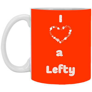 XP8434 11 oz. White Mug Unique design Love A Lefty