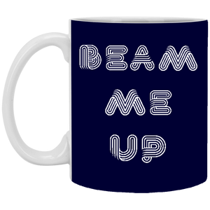 XP8434 11 oz. White Mug Unique Design Beam Me Up