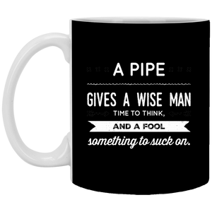 XP8434 11 oz. White Mug Unique design Pipe Wise Man