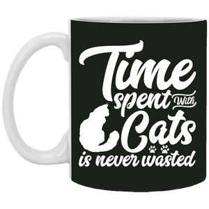 XP8434 11 oz. White Mug Unique design Time Spent With Cats