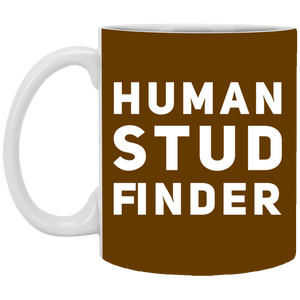 XP8434 11 oz. White Mug Unique design Human Stud Finder