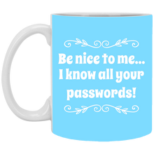 Load image into Gallery viewer, XP8434 11 oz. White Mug Unique design Passwords