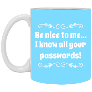 XP8434 11 oz. White Mug Unique design Passwords