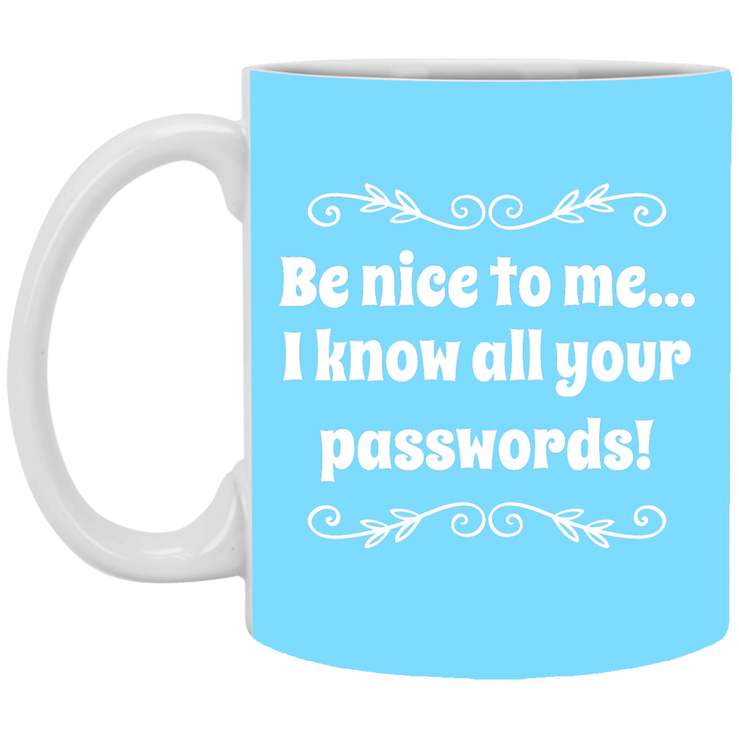 XP8434 11 oz. White Mug Unique design Passwords