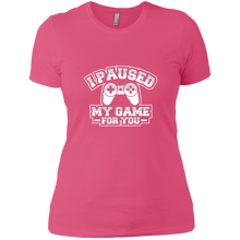 Load image into Gallery viewer, NL3900 Next Level Ladies&#39; Boyfriend T-Shirt Unique design Paused My Game