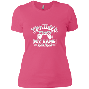 NL3900 Next Level Ladies' Boyfriend T-Shirt Unique design Paused My Game