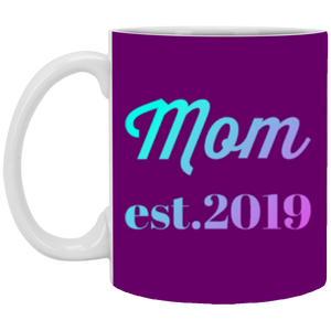 XP8434 11 oz. White Mug Unique design Mom est. 2019