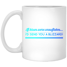 Load image into Gallery viewer, XP8434 11 oz. White Mug Unique design Snowflakes Blizzard-color