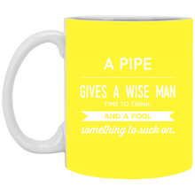 Load image into Gallery viewer, XP8434 11 oz. White Mug Unique design Pipe Wise Man