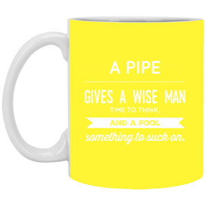 XP8434 11 oz. White Mug Unique design Pipe Wise Man