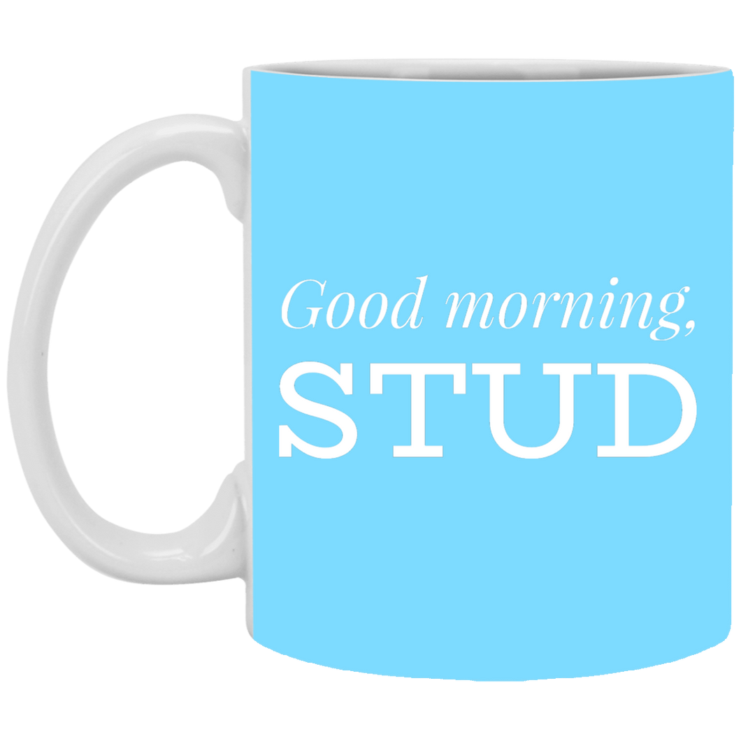 XP8434 11 oz. White Mug Unique design Good Morning Stud