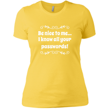 Load image into Gallery viewer, NL3900 Next Level Ladies&#39; Boyfriend T-Shirt Unique design Passwords