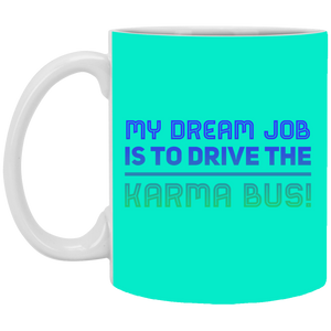 XP8434 11 oz. White Mug Unique design Karma Bus