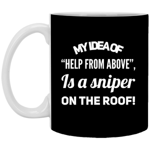 XP8434 11 oz. White Mug Unique design Sniper On The Roof