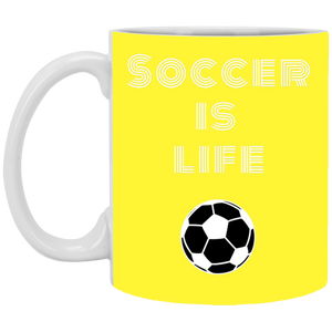 XP8434 11 oz. White Mug Unique design Soccer Is Life