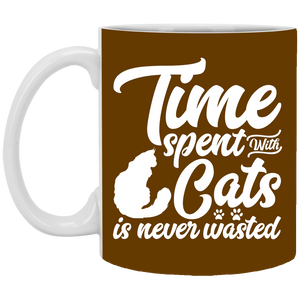 XP8434 11 oz. White Mug Unique design Time Spent With Cats