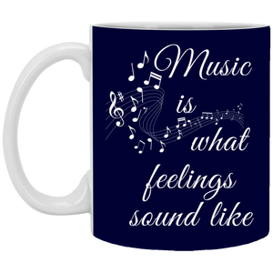 XP8434 11 oz. White Mug Unique design Music Feelings