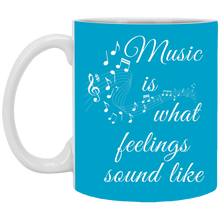 Load image into Gallery viewer, XP8434 11 oz. White Mug Unique design Music Feelings