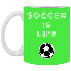 XP8434 11 oz. White Mug Unique design Soccer Is Life