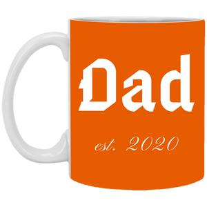 XP8434 11 oz. White Mug Unique design Dad est. 2020