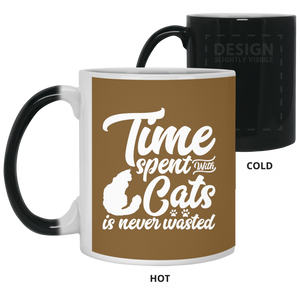 21150 11 oz. Color Changing Mug Unique design Time Spent With Cats