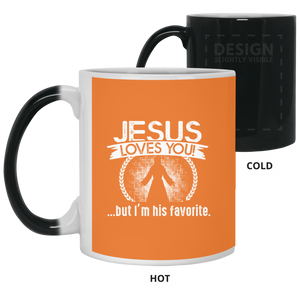 21150 11 oz. Color Changing Mug Unique design Jesus Loves You