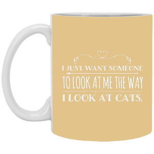 XP8434 11 oz. White Mug Unique design Look At Cats