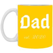 Load image into Gallery viewer, XP8434 11 oz. White Mug Unique design Dad est. 2020