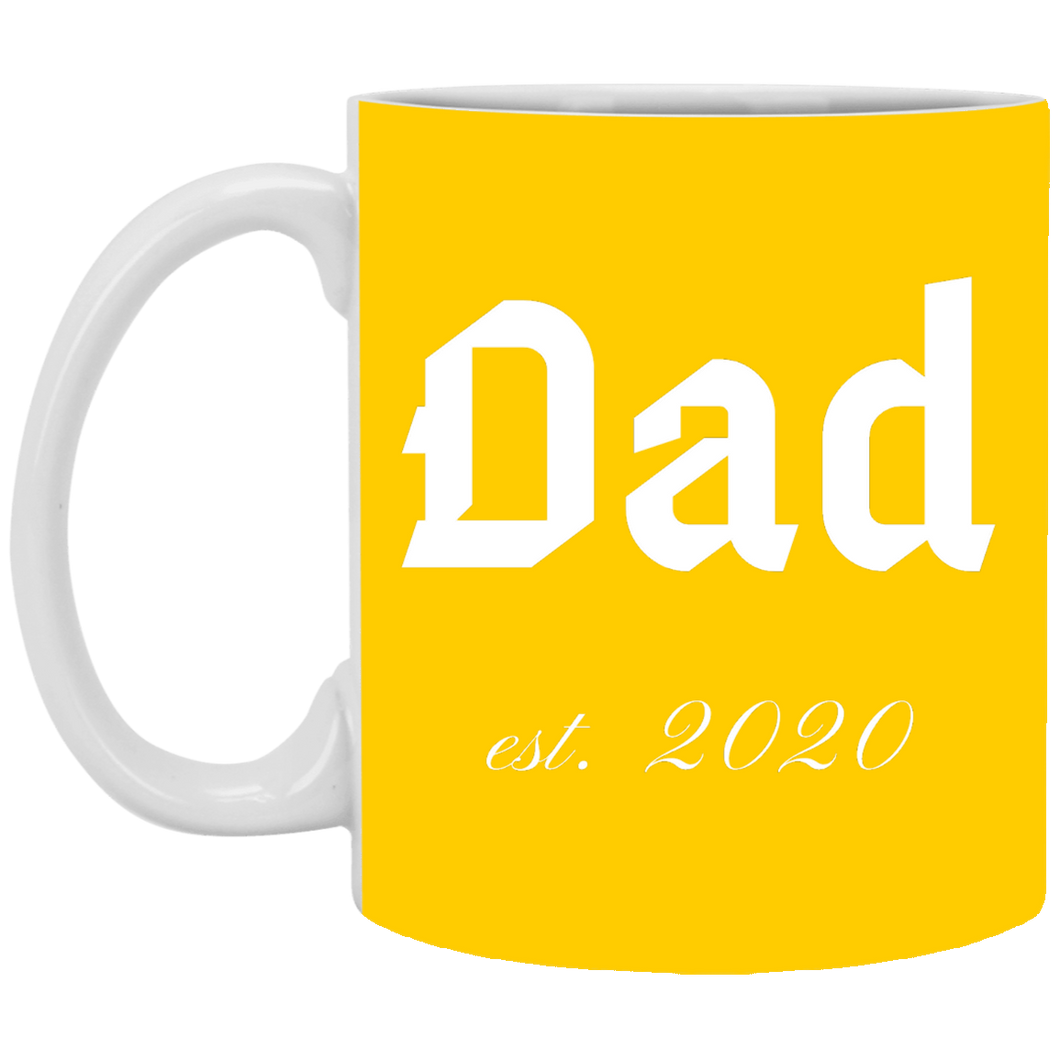 XP8434 11 oz. White Mug Unique design Dad est. 2020