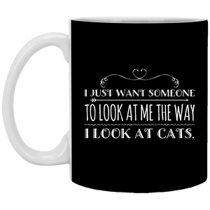 XP8434 11 oz. White Mug Unique design Look At Cats