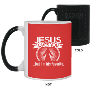 21150 11 oz. Color Changing Mug Unique design Jesus Loves You