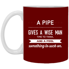 Load image into Gallery viewer, XP8434 11 oz. White Mug Unique design Pipe Wise Man