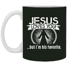 Load image into Gallery viewer, XP8434 11 oz. White Mug Unique design Jesus Loves You