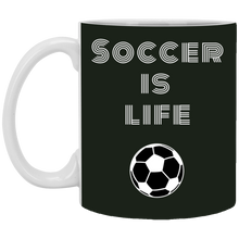 Load image into Gallery viewer, XP8434 11 oz. White Mug Unique design Soccer Is Life