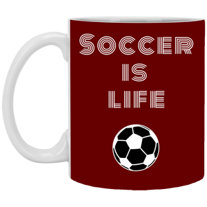 XP8434 11 oz. White Mug Unique design Soccer Is Life