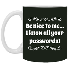 Load image into Gallery viewer, XP8434 11 oz. White Mug Unique design Passwords