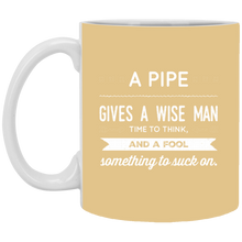 Load image into Gallery viewer, XP8434 11 oz. White Mug Unique design Pipe Wise Man